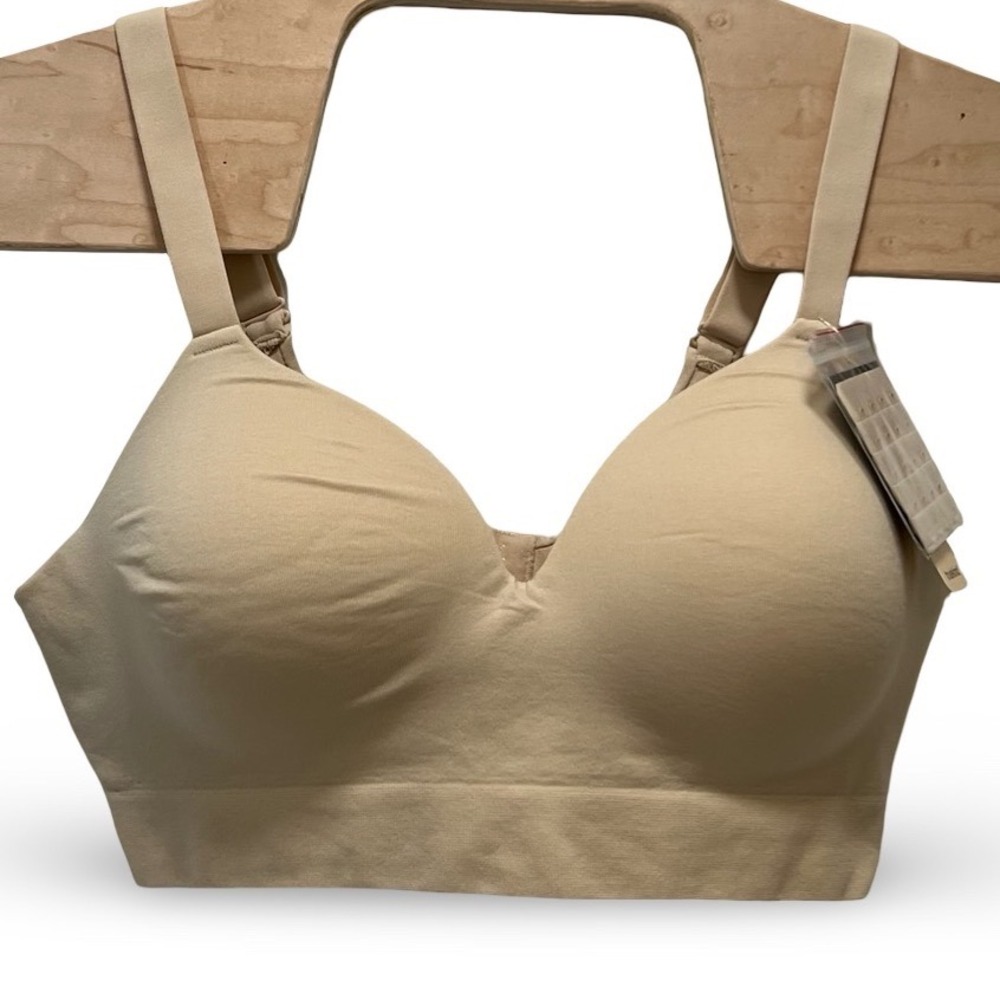Truekind Daily Comfort Wireless Bra Beige Nude XL With Extender New